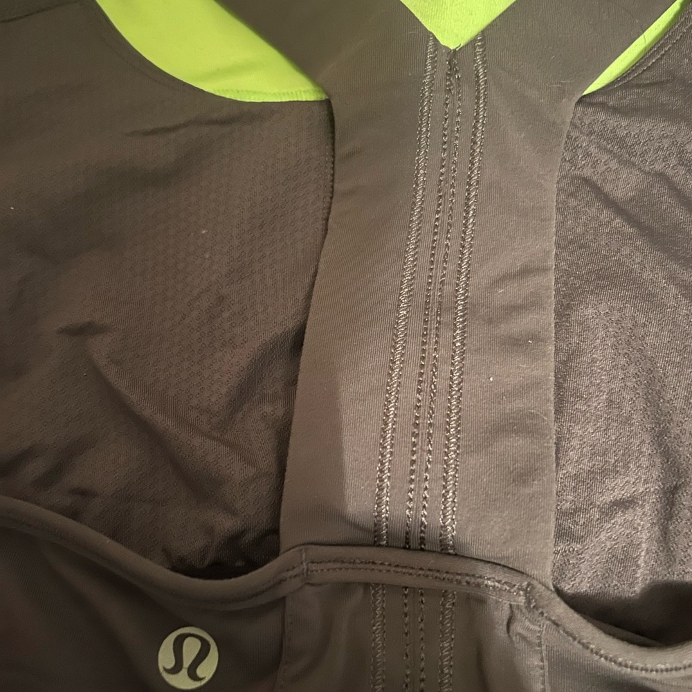 Lululemon Athletica Gray and Green Rash Guard Swimwear